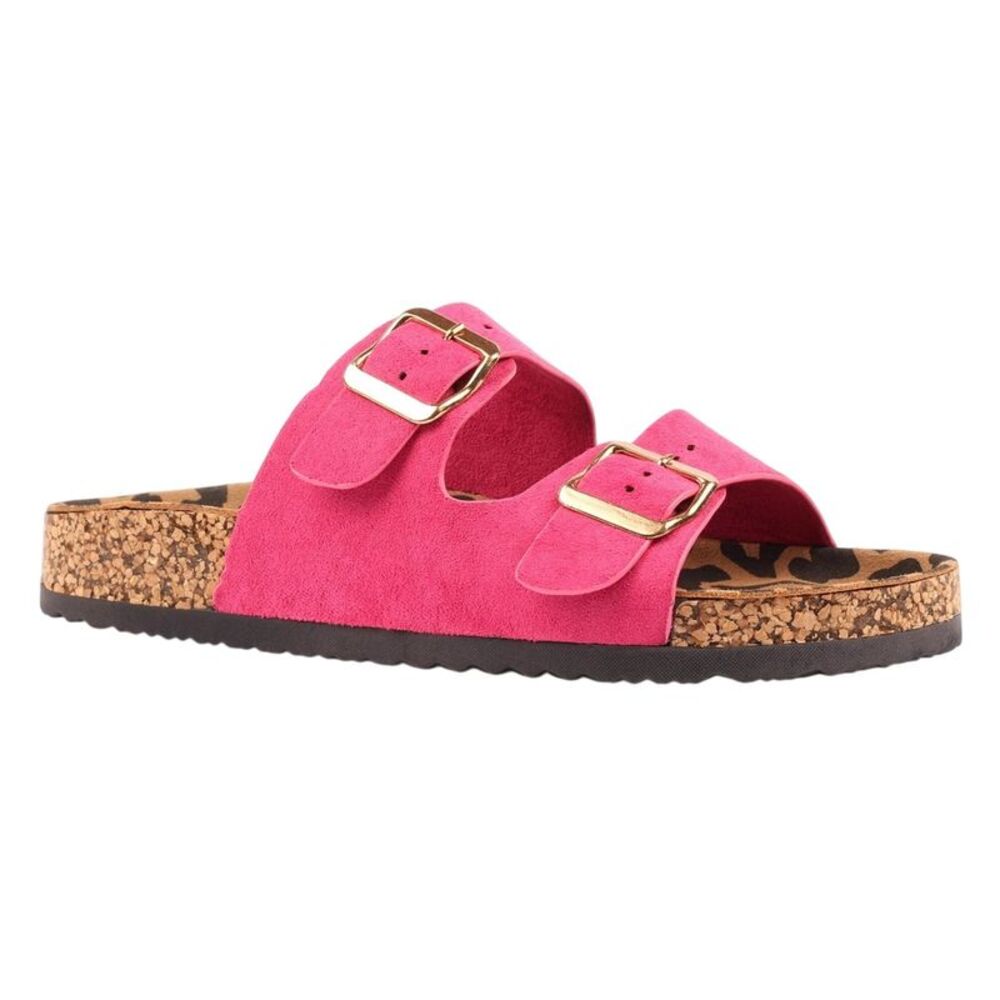 Lunar Womens/Ladies Pecan Leather Sandals / Fuchsia